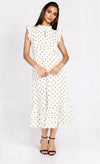 Polka Dot Satin Midaxi Dress