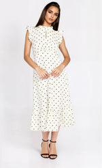 Polka Dot Satin Midaxi Dress