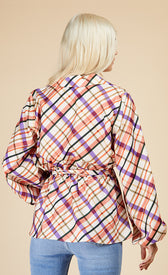 Check Wrap TopBlousesTops & BlousesLittle Mistress