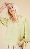 Chartreuse Check Button Detail Top