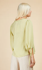 Chartreuse Check Button Detail Top