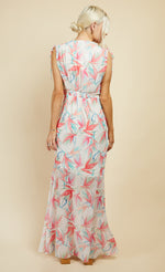 Floral Print Tie Detail Maxi Dress