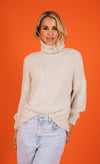 Cream Wool-Blend High Neck Knit Jumper by Vogue Williams