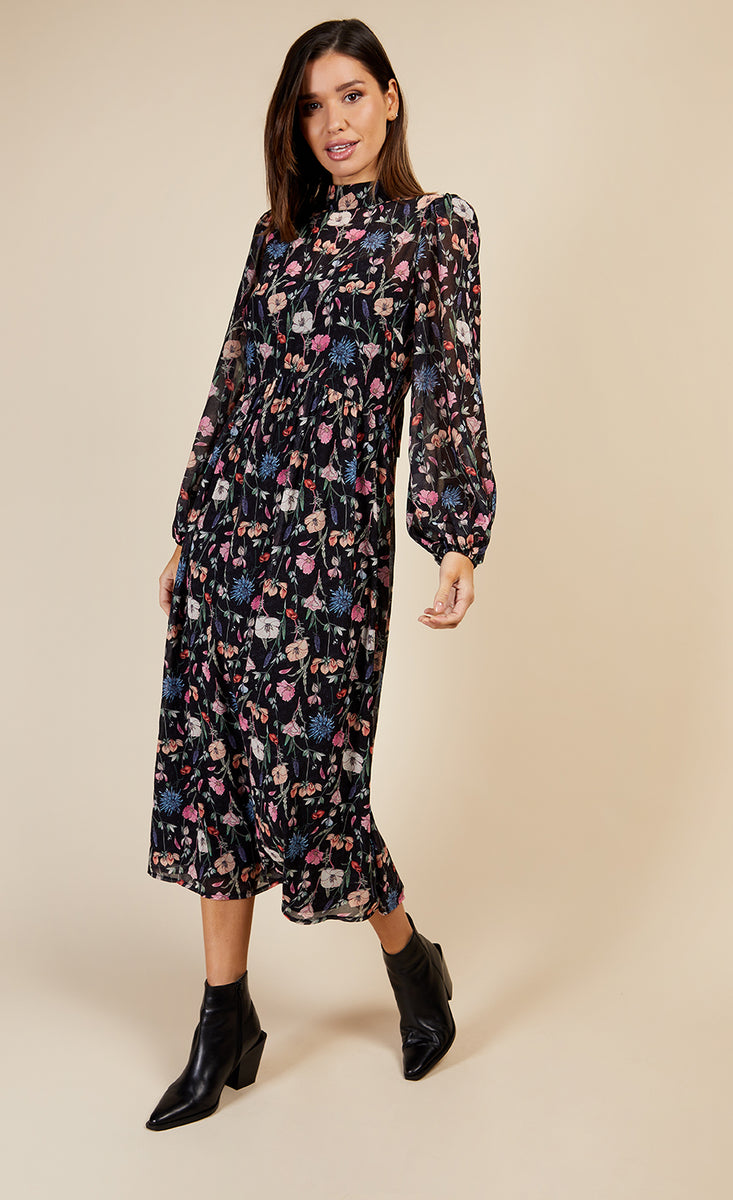 little mistress cornflower midi dress Floral Print Midaxi Dress