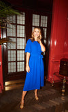 Royal Blue Puff Sleeve Midaxi Dress by Vogue Williams