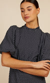 Black Dart Print Puff Sleeve Midaxi Dress by Vogue Williams