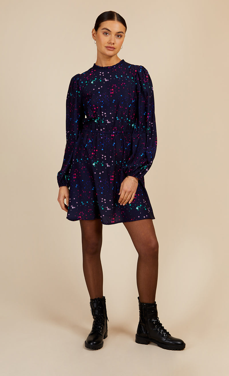 Navy Star Print Mini Dress by Vogue Williams