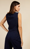 Navy Pinstripe Waistcoat by Vogue Williams