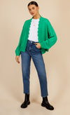 Green Knit Scallop Cardigan by Vogue Williams