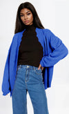Blue Knit Scallop Cardigan