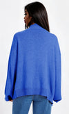 Blue Knit Scallop Cardigan