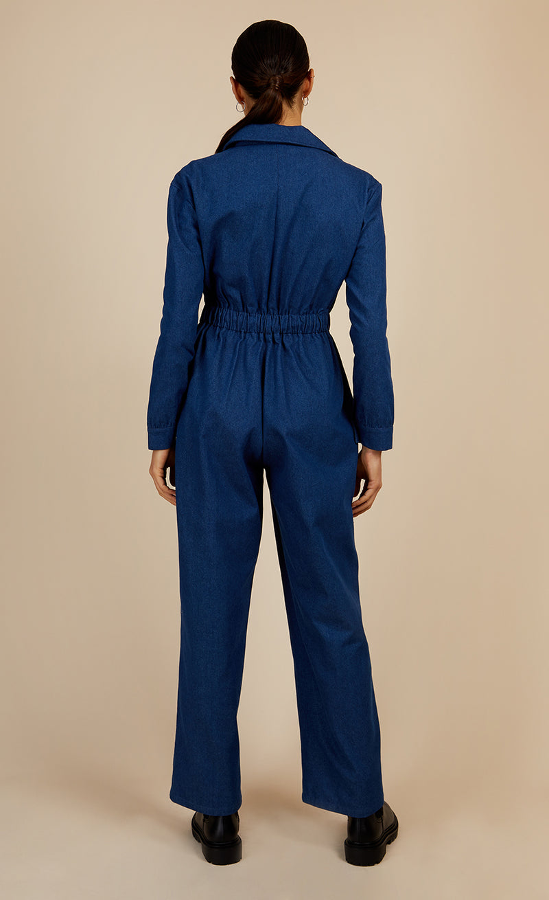 Mid-Blue Utility Jumpsuit by Vogue Williams