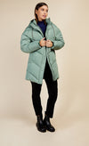 Sage Chevron Puffer Coat by Vogue Williams