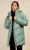 Sage Chevron Puffer Coat by Vogue Williams