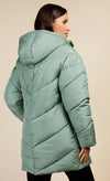 Sage Chevron Puffer Coat by Vogue Williams