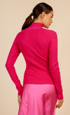 Pink Ribbed Knit Button Detail Jumper by Vogue Williams