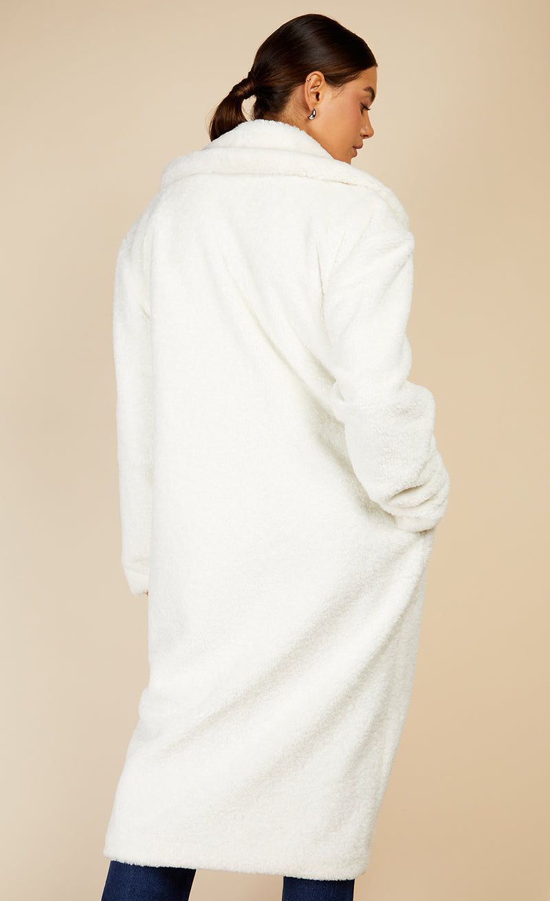 Cream Teddy Coat by Vogue Williams