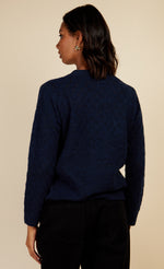 Navy Open Knit Jumper by Vogue Williams