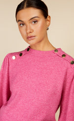 Pink Button Detail Jumper by Vogue Williams