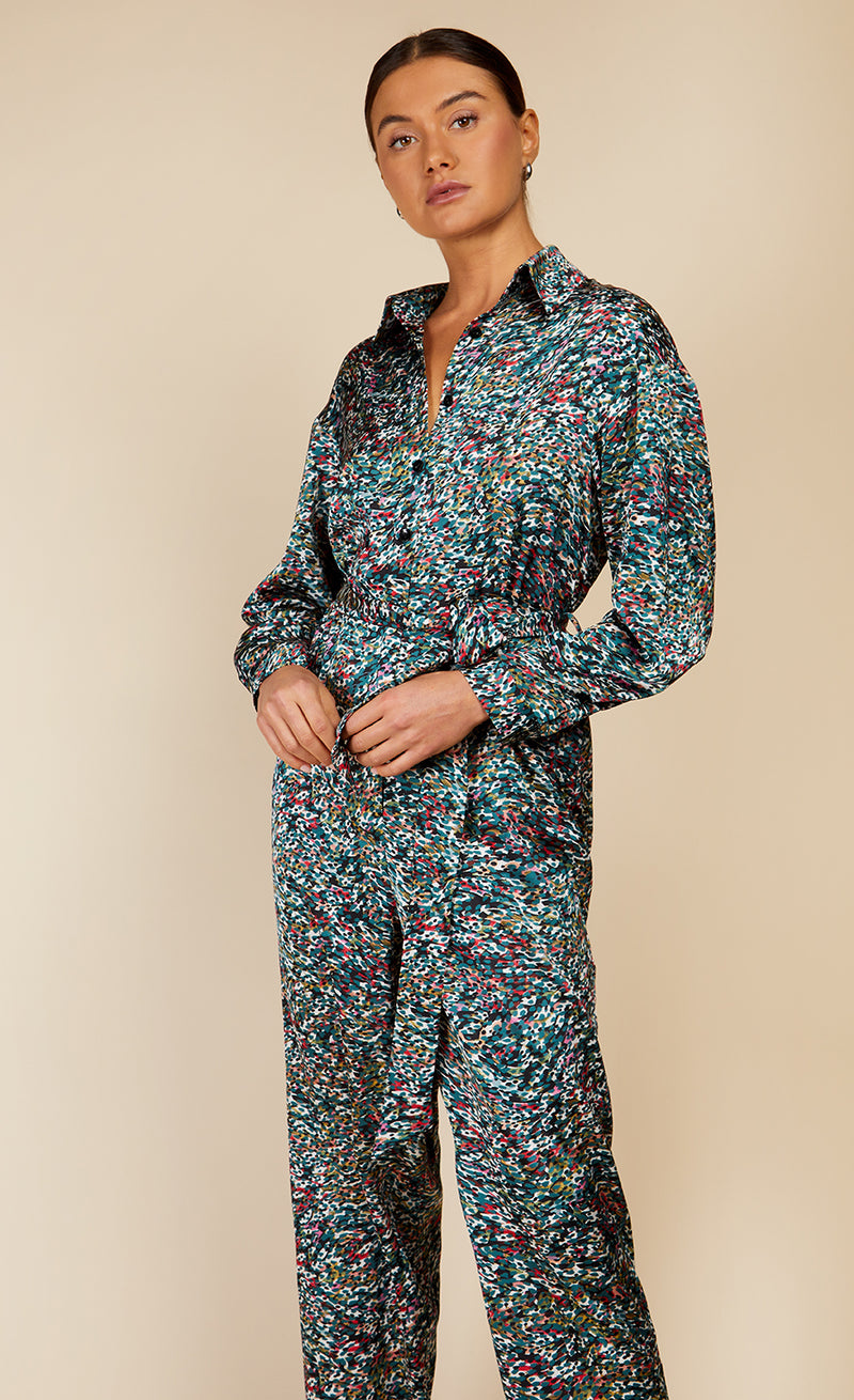 Satin Print Jumpsuit by Vogue Williams