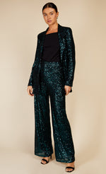 Green Sequin Trousers by Vogue Williams