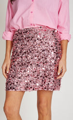 Pink Sequin Mini Skirt