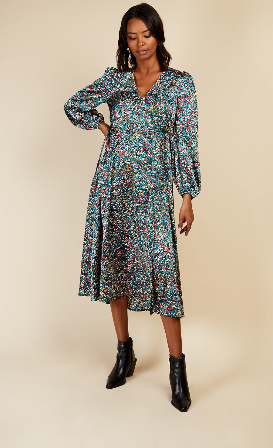 little mistress long sleeve dress Brown Embellished Maxi Dress