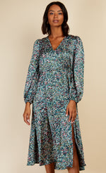 Satin Print Midaxi Dress by Vogue Williams