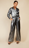Metallic Satin Oversized Shirt by Vogue Williams