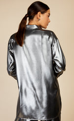 Metallic Satin Oversized Shirt by Vogue Williams