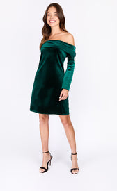 iSKA Green Velvet Bardot Mini DressDressesDressesLittle Mistress