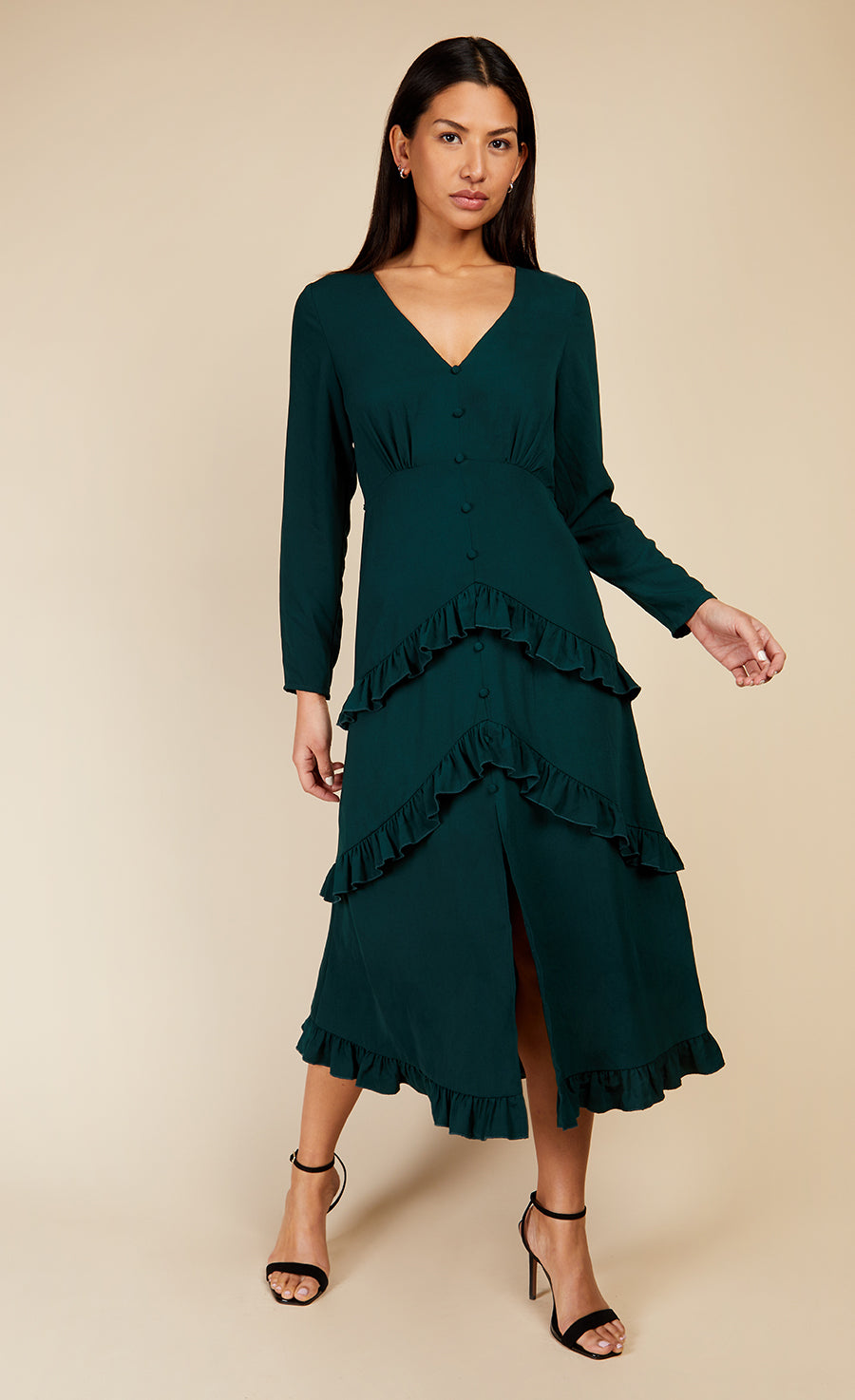 ted baker porrla frill lace midi dress Ted Baker Porrla Frill Lace Midi Dress, Green