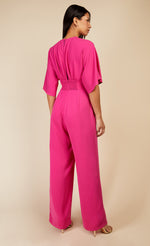Pink Twist Detail Jumpsuit