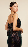 Sequin Cowl Neck Cami Top