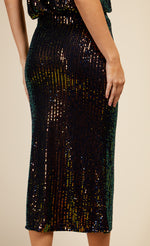 Sequin Midi Slip Skirt