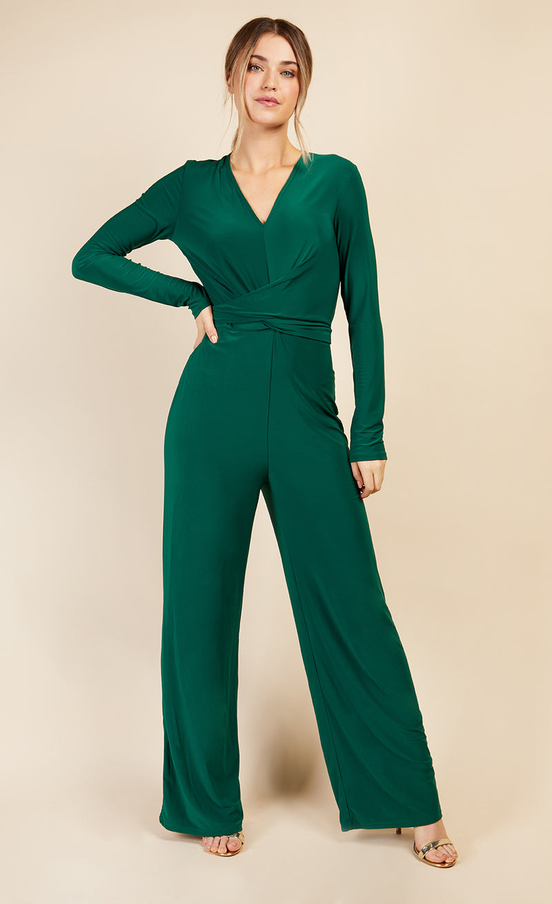 Green  Crossover Detail Jumpsuit