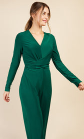 Green Crossover Detail JumpsuitOne-PiecesCrossover Detail JumpsuitLittle Mistress