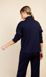 Navy Button Detail Ribbed Top by Vogue Williams