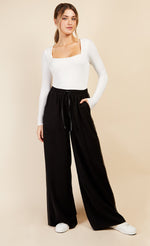 Black PU Side Stripe Trousers by Vogue Williams