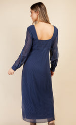 Blue Spot Sweetheart Midaxi Dress by Vogue Williams