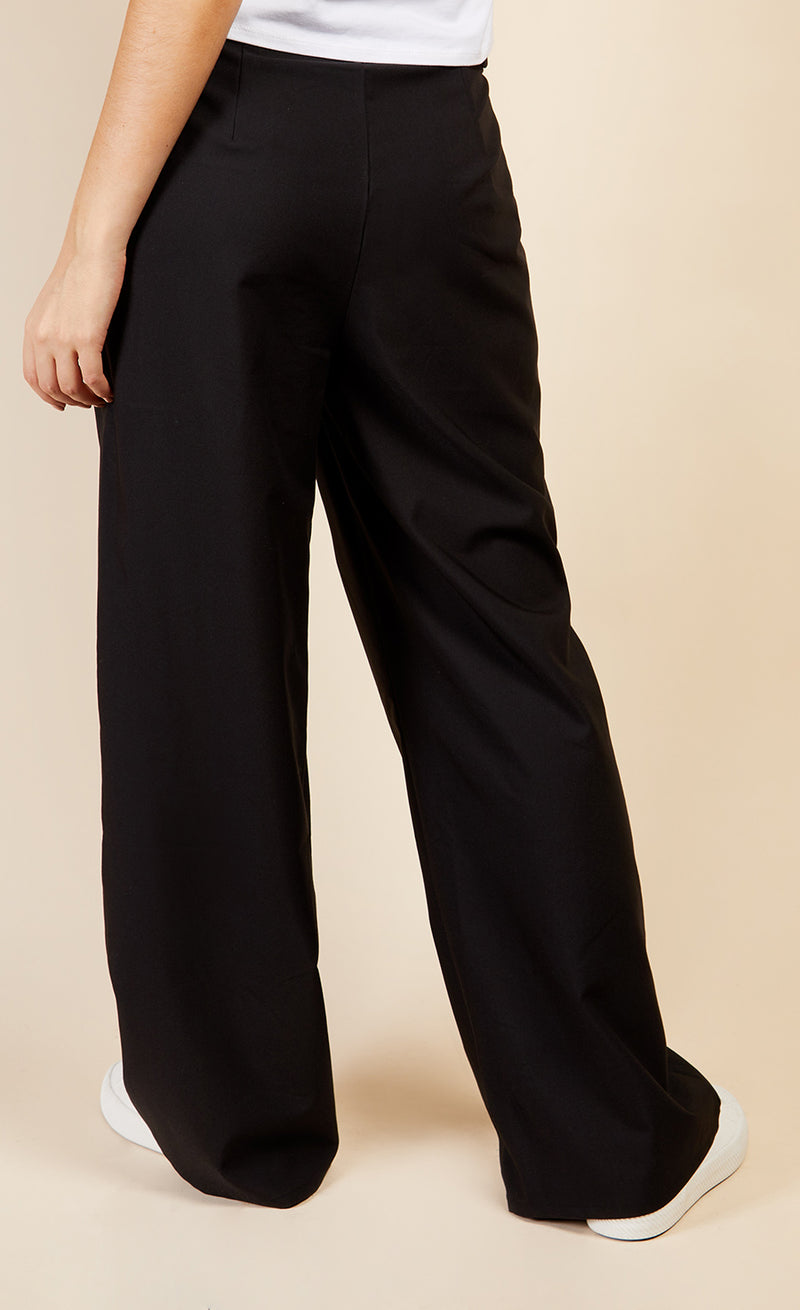 Black Wide Leg Trousers by Vogue Williams