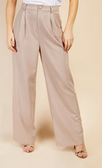 Stone Wide Leg Trousers by Vogue Williams