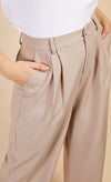 Stone Wide Leg Trousers by Vogue Williams