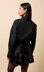 Chiara Black Embellished Trim Detail ShirtShirtsShirtLittle Mistress