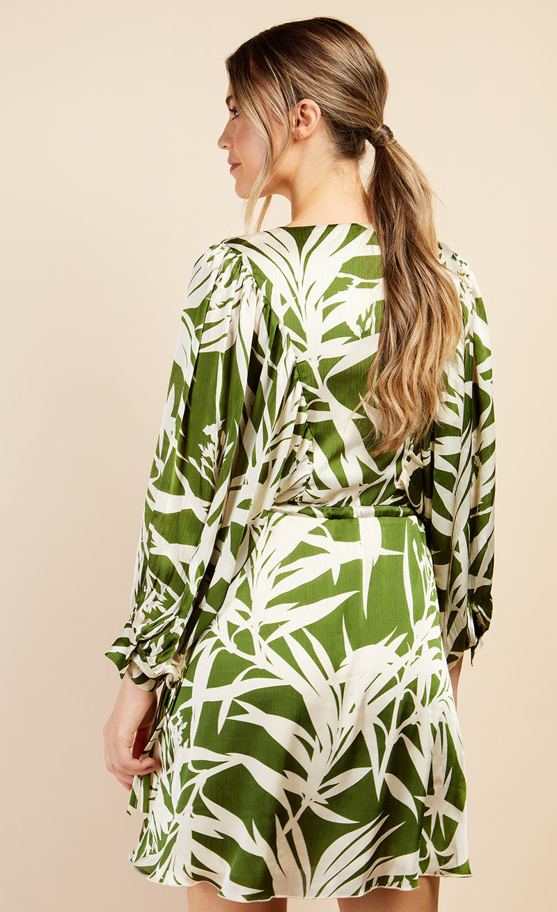 Green Print Satin Mini Dress by Vogue Williams