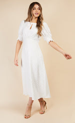 Cream Texture Midaxi Dress by Vogue Williams