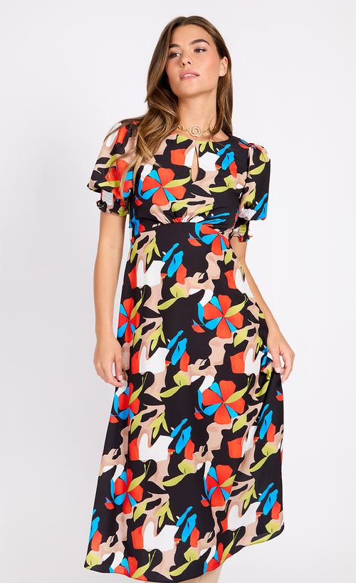 Multi Printed Midaxi Dress