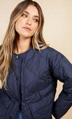Navy Quilted Jacket by Vogue Williams