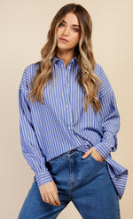 Blue Stripe Shirt by Vogue Williams