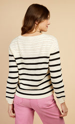 Stripe Pointelle Knit Top by Vogue Williams